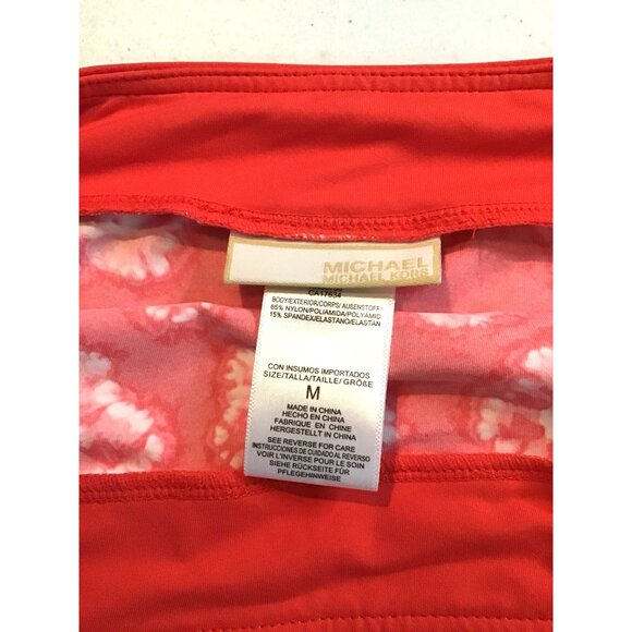 MICHAEL KORS-WOMENS CORAL LIGHT WEIGHT ELASTIC WAIST FRONT SPLIT SKIRT SIZE M - Picture 3 of 5